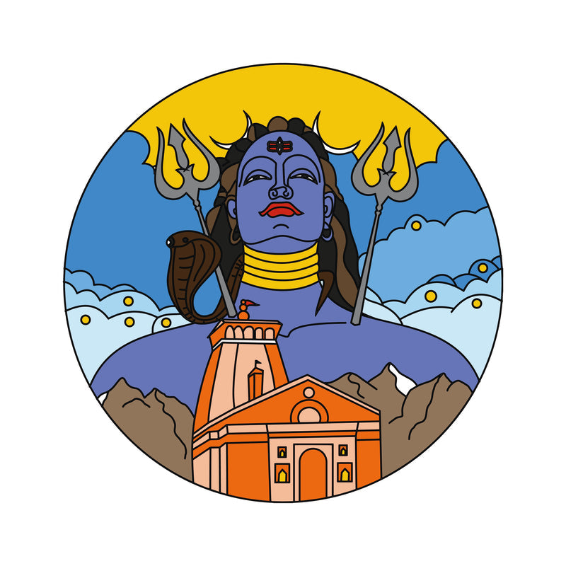 MDF Pre Marked Round Lord Shiva