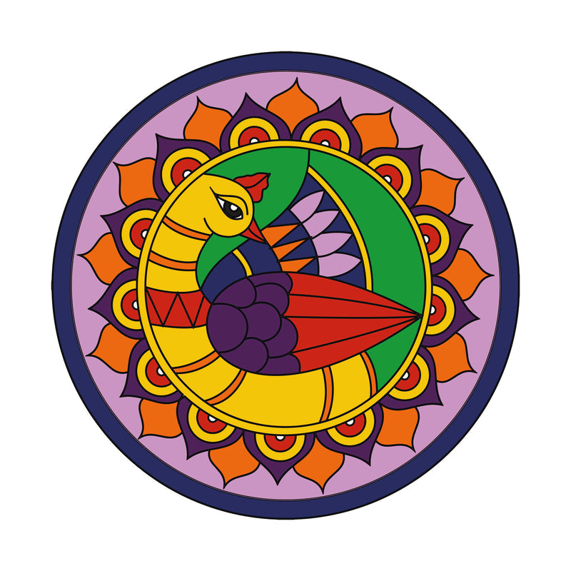 MDF Pre Marked Round Peacock 2