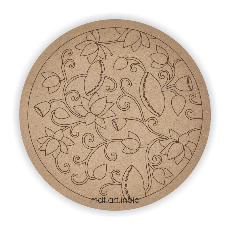 MDF Pre Marked Round Lotus