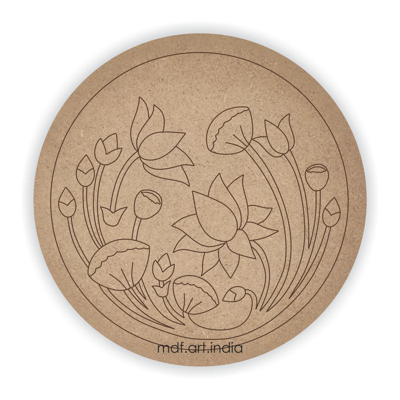 MDF Pre Marked Round Lotus 1