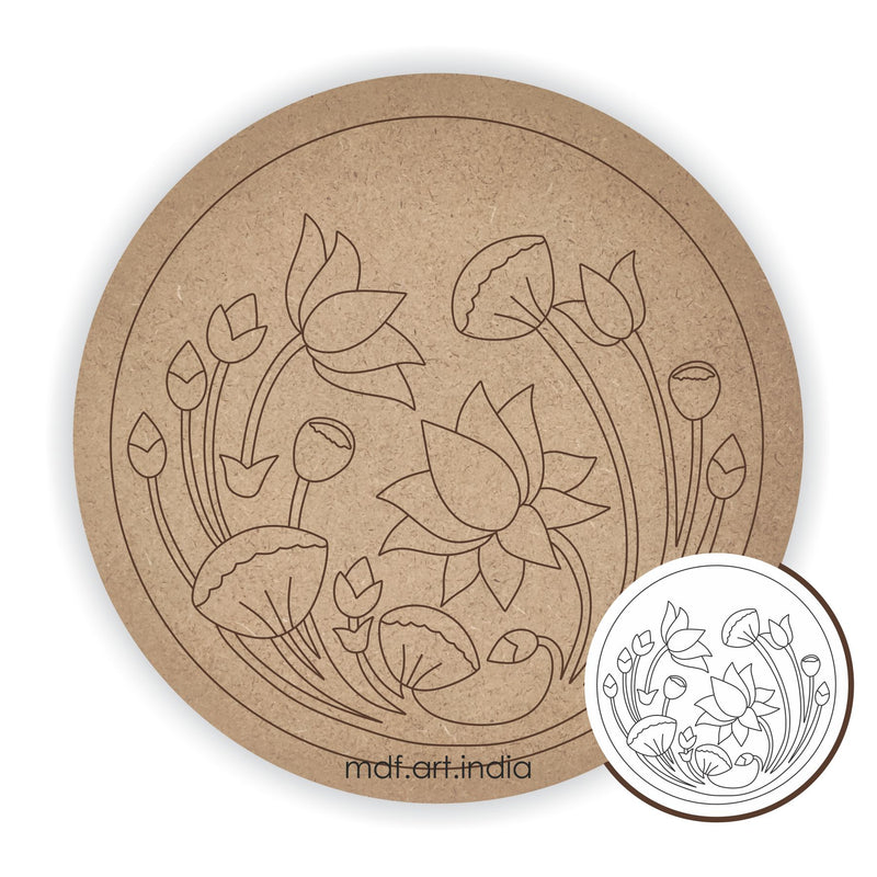 MDF Pre Marked Round Lotus 1
