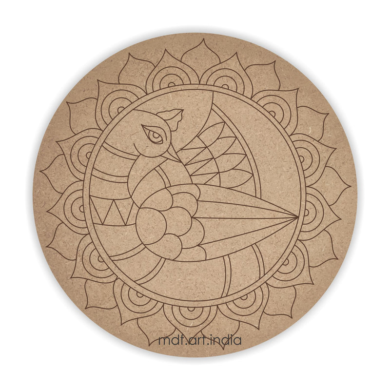 MDF Pre Marked Round Peacock 2