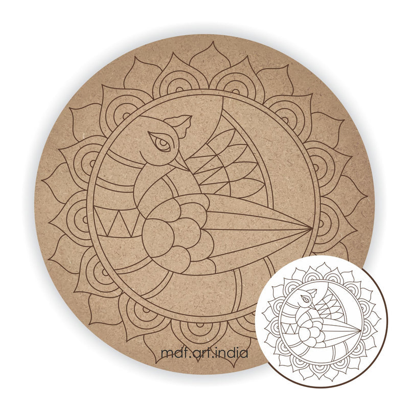 MDF Pre Marked Round Peacock 2