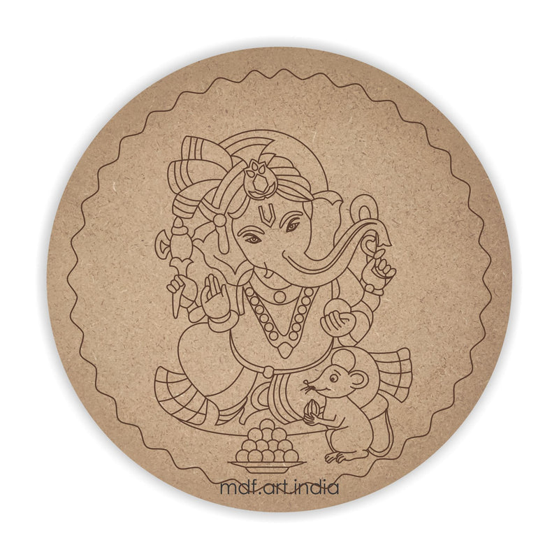 MDF Pre Marked ganesha Round