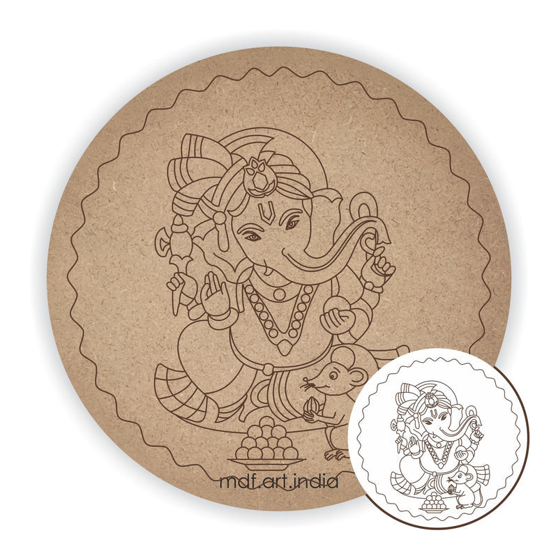 MDF Pre Marked ganesha Round
