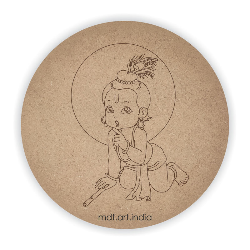 MDF Pre Marked Round Krishna