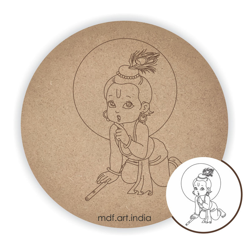 MDF Pre Marked Round Krishna