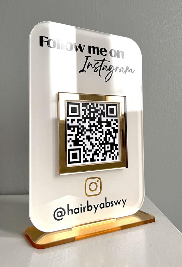 Instagram QR Code Display Stand - Follow Us!
