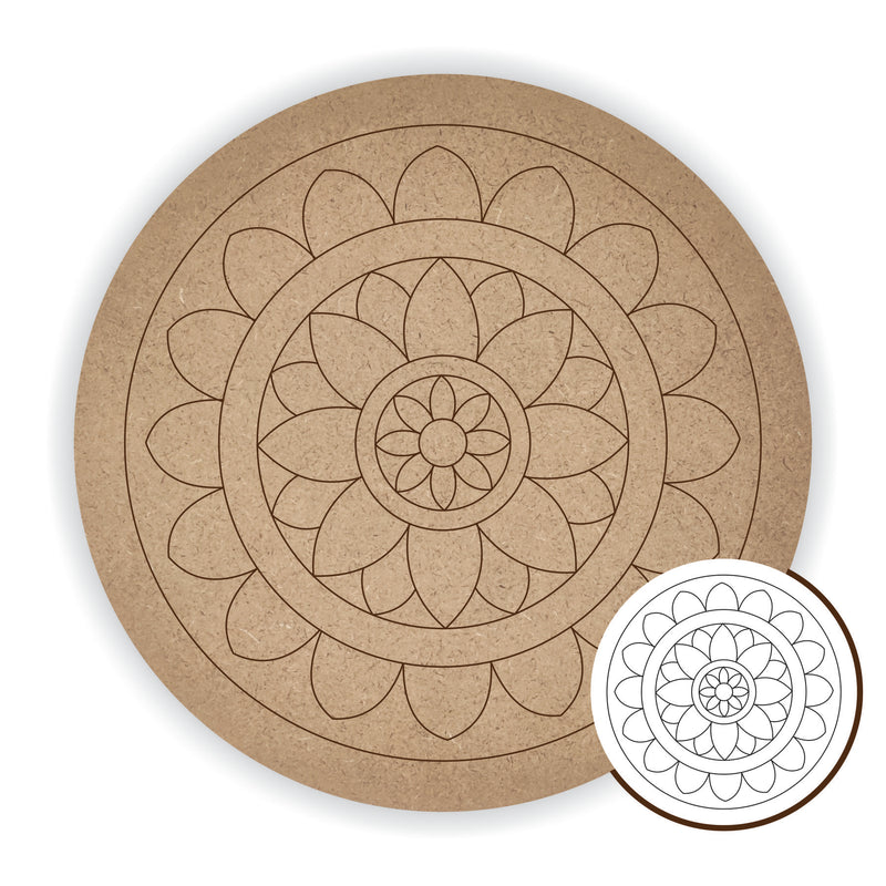 MDF Pre Marked Round Mandala