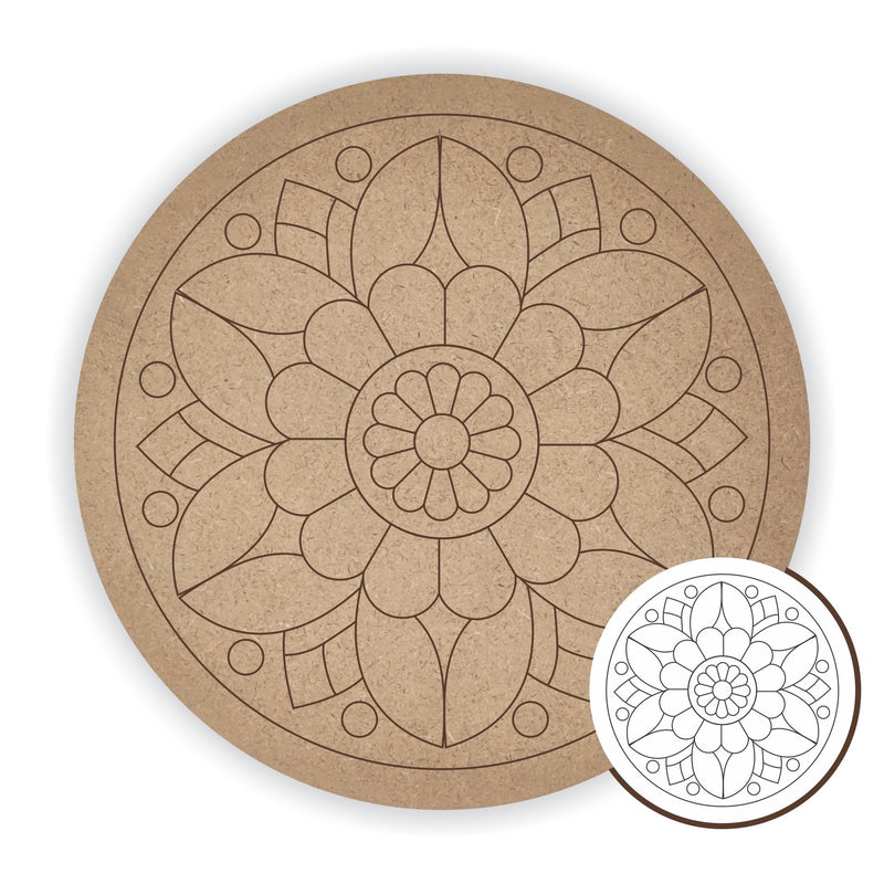 MDF Pre Marked Round Mandala 3