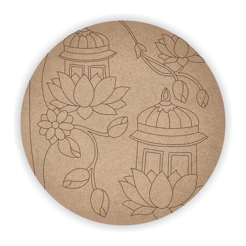 MDF Pre Marked Temple with Lotus Round