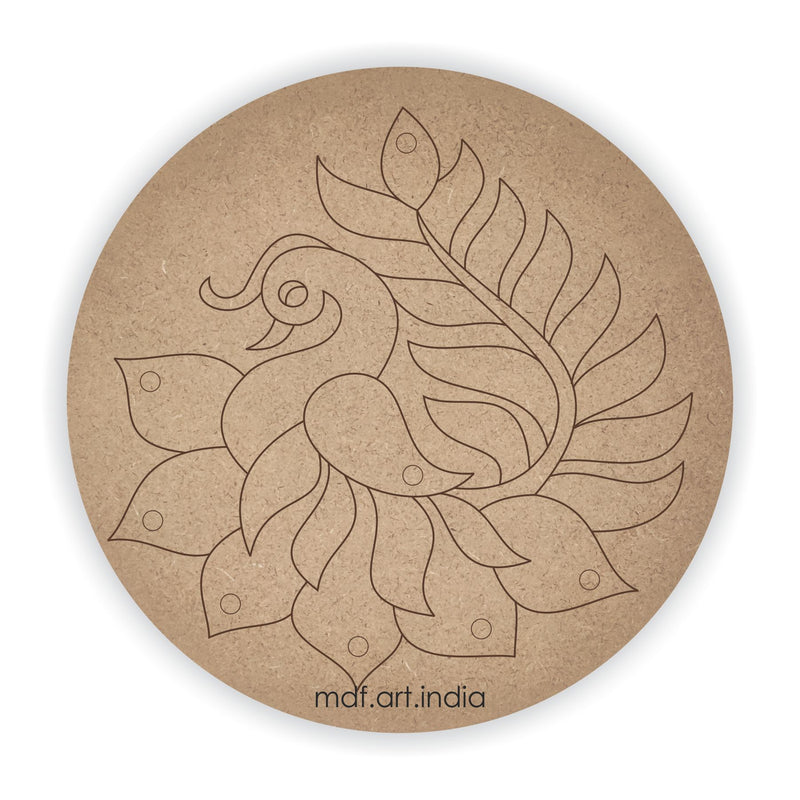 MDF Pre Marked Round Peacock 1