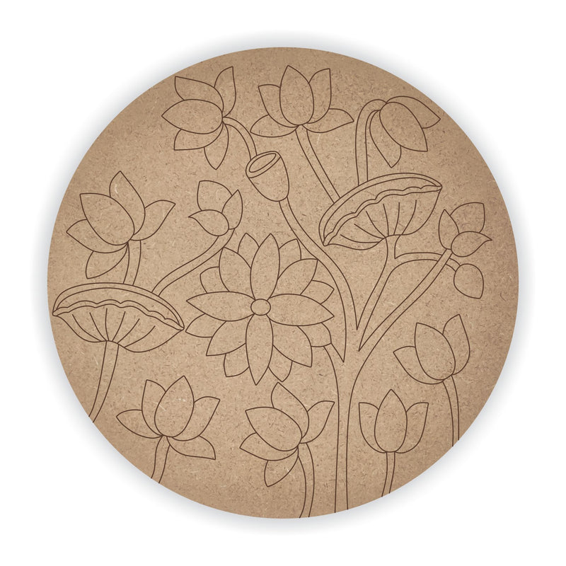 MDF Pre Marked Flower Round