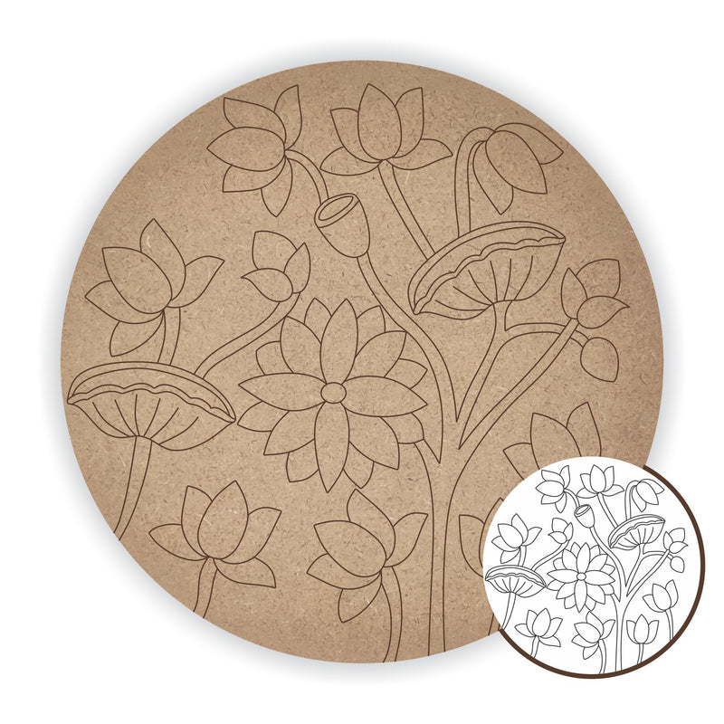 MDF Pre Marked Flower Round