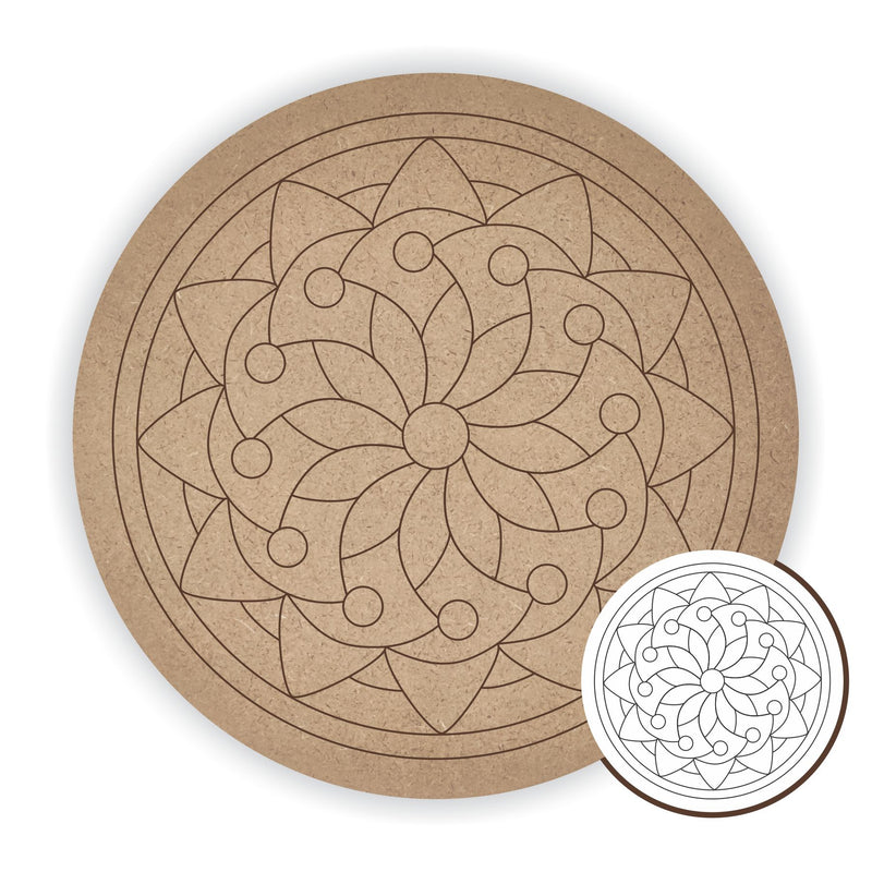 MDF Pre Marked Round Mandala 6