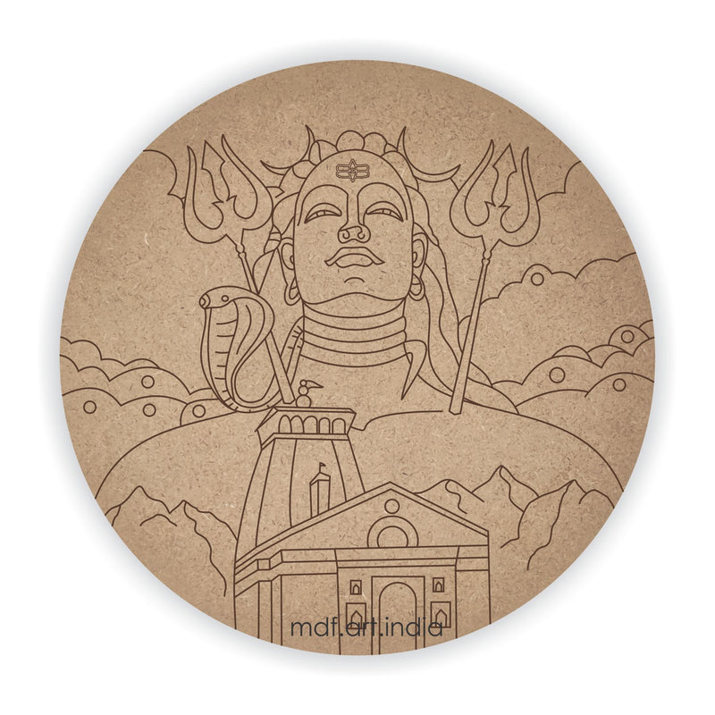 MDF Pre Marked Round Lord Shiva
