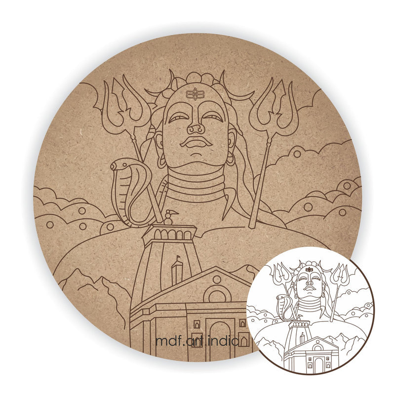MDF Pre Marked Round Lord Shiva