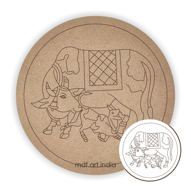 MDF Pre Marked Round Cow and Calf