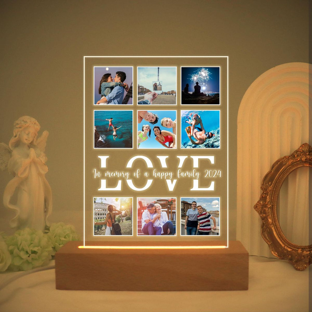 Custom Photo Night Light,Picture LED Light,Photo Collage Light,Picture Frame,Memorial Photo Night Light,Anniversary Gift,Valentines Day Gift