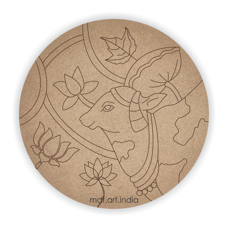 MDF Pre Marked Cow Round