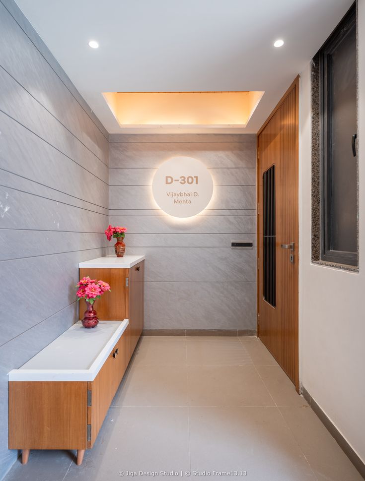 Integrated Circular LED Backlit Apartment Number & Name Sign