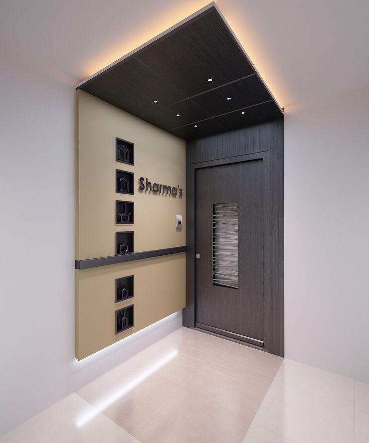 Integrated Modern Wall Panel Nameplate - Recessed Shelving & Backlighting