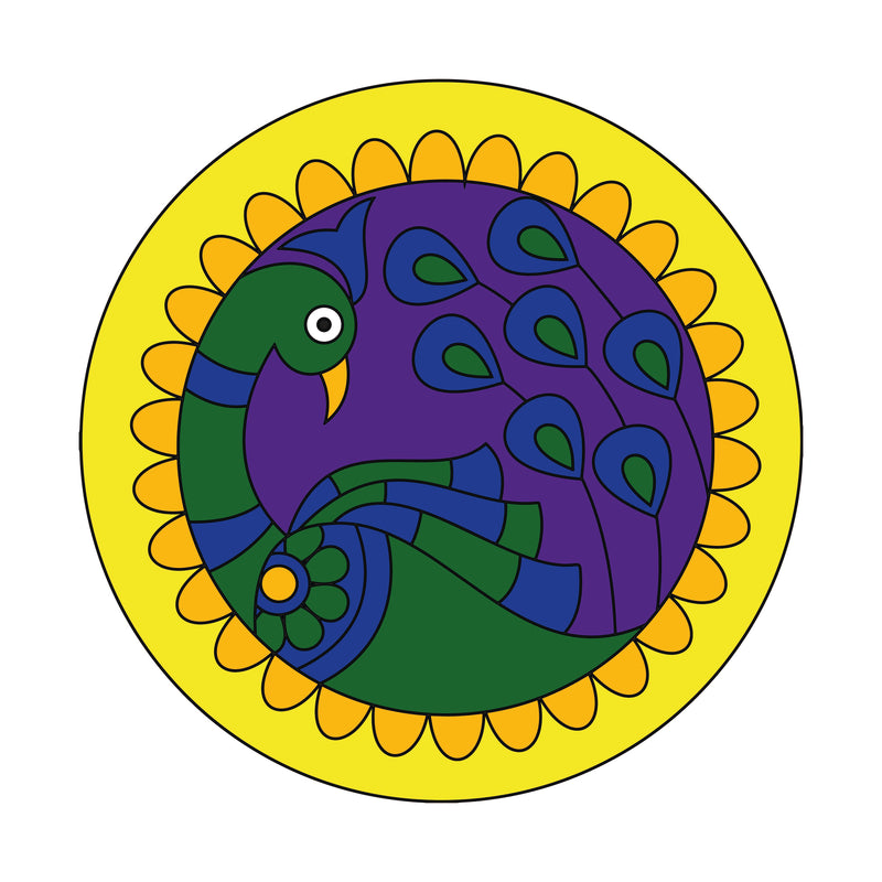 MDF Pre Marked Round Peacock