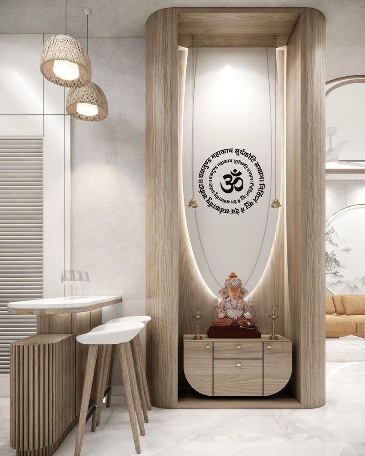 Lord Ganesha Mantra Wall Cutout Mandir Design