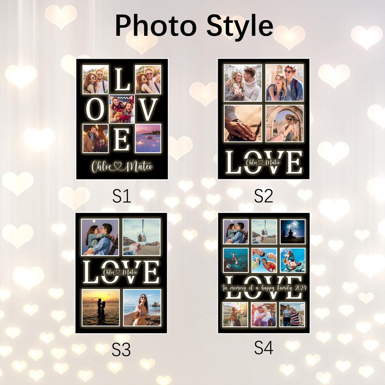 Custom Photo Night Light,Picture LED Light,Photo Collage Light,Picture Frame,Memorial Photo Night Light,Anniversary Gift,Valentines Day Gift