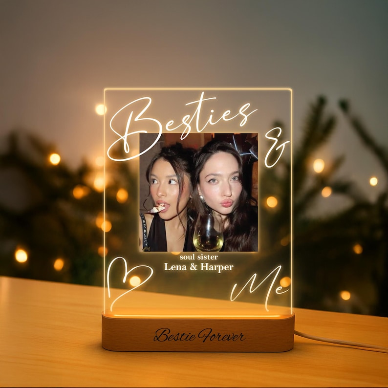Custom Soul Sister Led Light, Unique Photo Gifts, Bestie Gifts, Best Friends, Birthday Gift for Her, Meaningful Sister Picture Frame