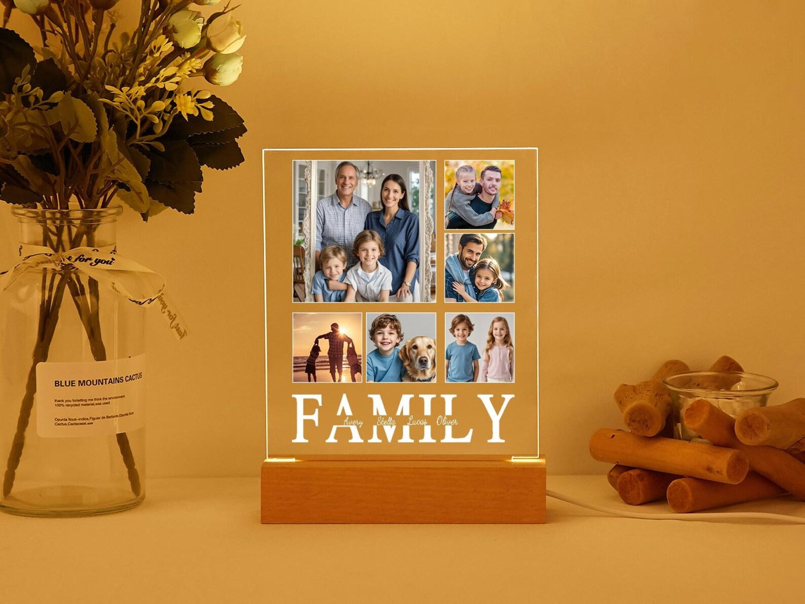 Personalized LED Picture Plaque with Stand,Custom Picture Night Light