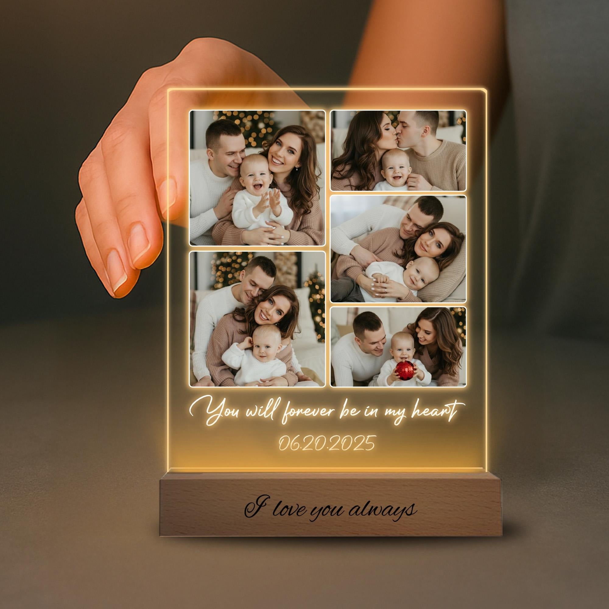 Personalized LED Picture Plaque with Stand l Custom Picture Night Light l Anniversary Gift l Birthday Gift For Family