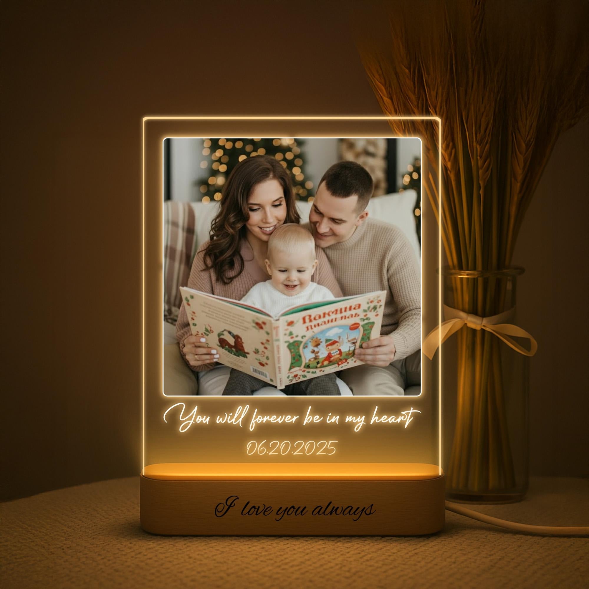 Personalized LED Picture Plaque with Stand l Custom Picture Night Light l Anniversary Gift l Birthday Gift For Family