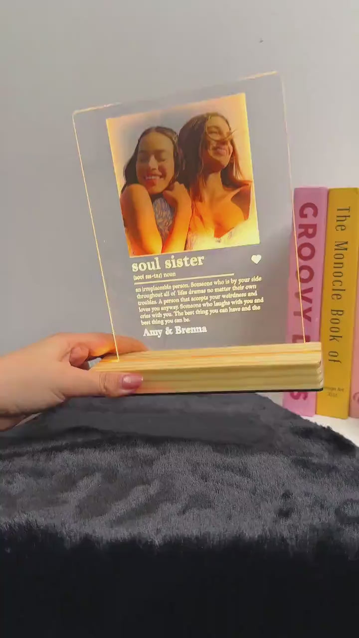 Personalized Photo Collage LED Night Light, Custom Couple Gift